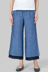 Women's Solid Color Layered Casual Plus Size Pants