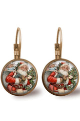Cute Santa Claus Time Gem Earrings