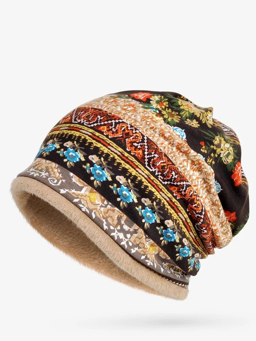 Stripe Print Outdoor Windproof Warmer Hat