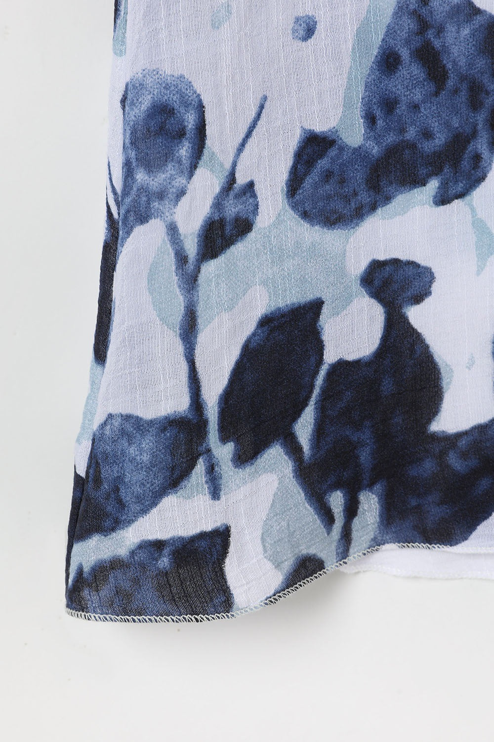 White Floral Print Sleeveless Plus Size Shirt